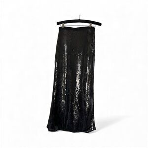 Elegant Black Sequin Skirt